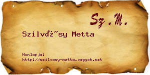 Szilvásy Metta névjegykártya